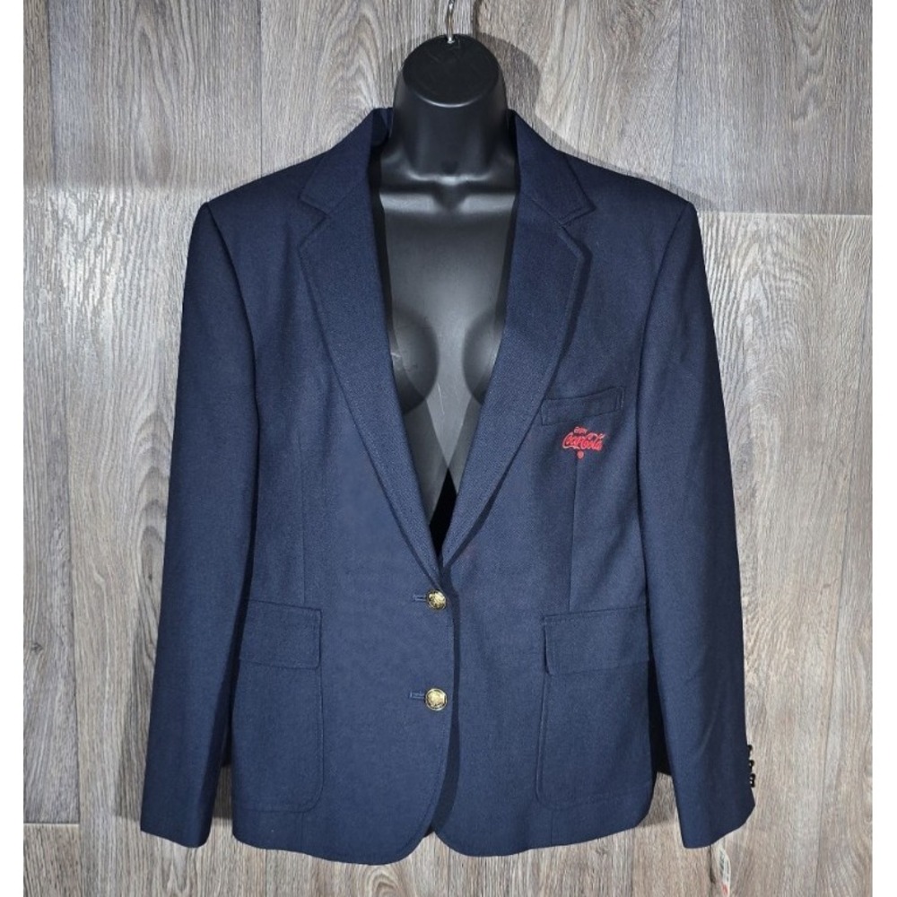 RMC Coca-Cola Blazer Womens 16 Regular Blue Gold Button New with Tags
